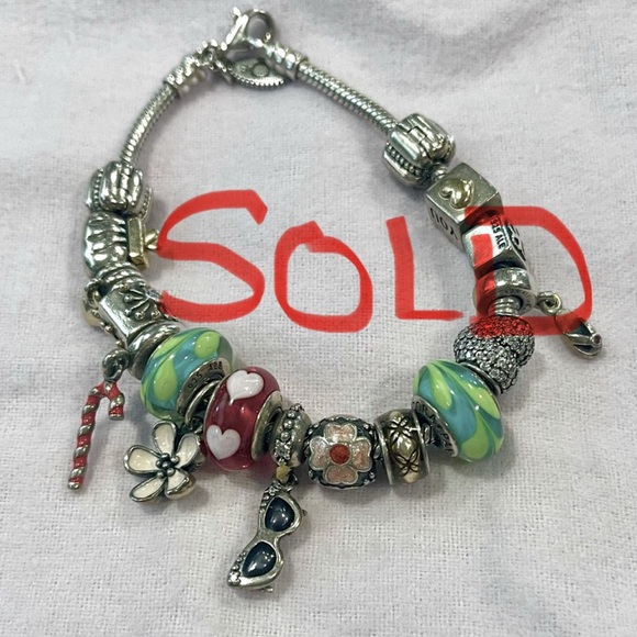 Pandora Jewelry - 💝Beautiful Pandora charm bracelet with 16 charms.